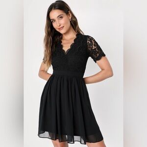 NWT Lulus Angel in Disguise Lace Skater Dress